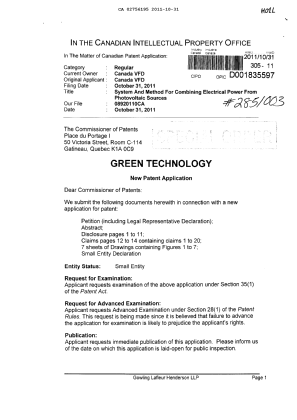 Document de brevet canadien 2756195. Cession 20111031. Image 1 de 5