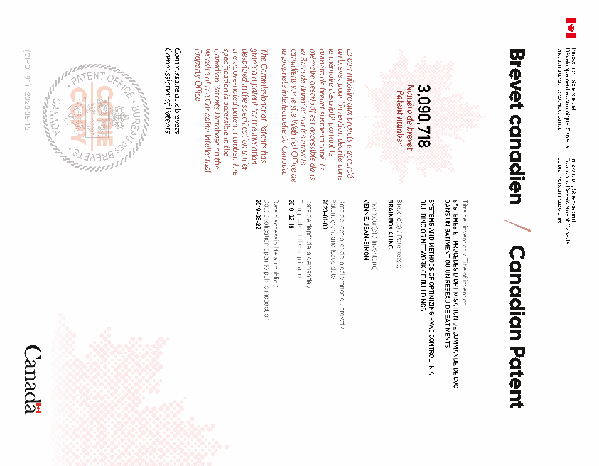 Document de brevet canadien 3090718. Certificat électronique d'octroi 20230103. Image 1 de 1